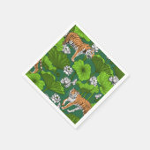 白い蓮の池の虎 スタンダードカクテルナプキン (角)