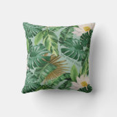 白い蓮の熱帯林冠模様 クッション (裏面)