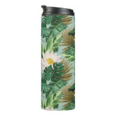 白い蓮の熱帯林冠模様 タンブラー (回転右)