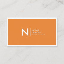 白い薄枠ミニマリストモノグラムオレンジ