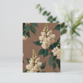 白い薄紫の花(茶色) ポストカード (スタンド正面)