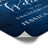 白い薔薇のランタン　青い木　婚約パーティー ポスター (角)