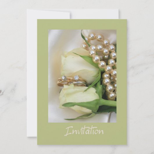 白い薔薇のレズビアン結婚式招待状 招待状 (正面)