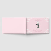 白い薔薇の花びらピンクのブライダルシャワー ゲストブック (全面)