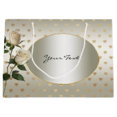 白い薔薇 ゴールドハート ギフトバッグ (正面)