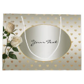 白い薔薇 ゴールドハート ギフトバッグ (裏面)