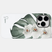 白い蘭あなたの名前と熱帯フローラ Case-Mate iPhoneケース (裏面 (横))