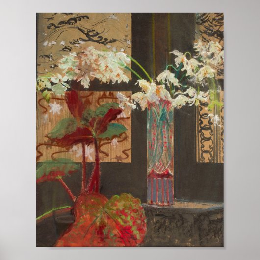 白い蘭と牡丹 | レオンワイチェヴォコフスキー ポスター (正面)