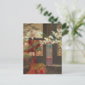 白い蘭と牡丹 | レオンワイチェヴォコフスキー ポストカード (スタンド正面)