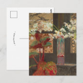 白い蘭と牡丹 | レオンワイチェヴォコフスキー ポストカード (正面/裏面)