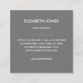 白い蘭によっては薄紫の灰色の背景が開花します スクエア名刺 (裏面)