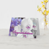 白い蘭のお祝いのカード カード (黄色い花)