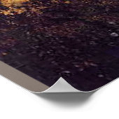 白い蘭のアメジストハミングバード ポスター (角)