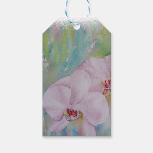 白い蘭のギフトラベル ギフトタグ (正面)