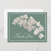 白い蘭のコケ背景ありがとう ポストカード (正面/裏面)