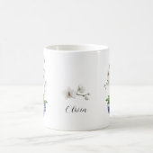 白い蘭のチノワズリーボウル陶器 コーヒーマグカップ (中央)