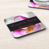 白い蘭のパーソナル結婚ズの中 コースター (左側)