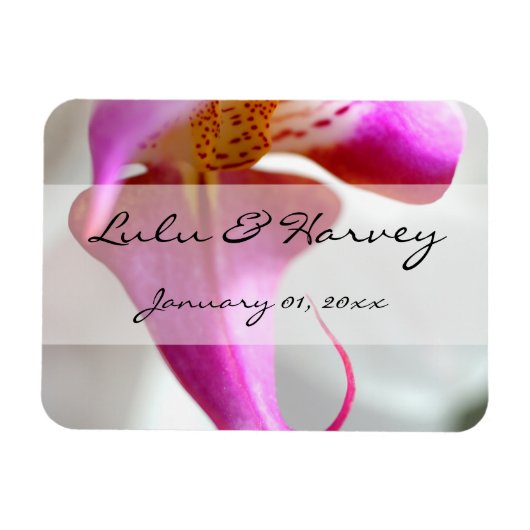 白い蘭のパーソナル結婚ズの中 マグネット (横)