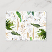 白い蘭のヤシの離れベビーブックスリクエスト 名刺 (裏面)