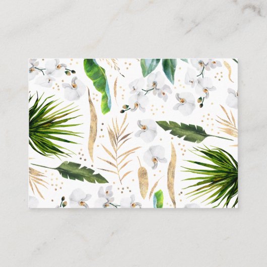 白い蘭のヤシの離れベビーブックスリクエスト 名刺 (裏面)