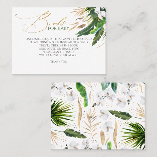 白い蘭のヤシの離れベビーブックスリクエスト 名刺 (正面/裏面)