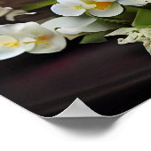 白い蘭のユリオザバレービューティフルブーケ ポスター (角)