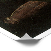 白い蘭の上のハミングバード2羽、1870年代 ポスター (角)