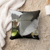 白い蘭の写真,熱帯の白いフローラ写真 クッション (ブランケット)