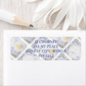 白い蘭の差出人住所ラベル ラベル (インサイチュ)