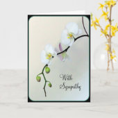 白い蘭の弔意カード カード (黄色い花)