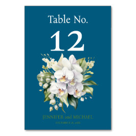 白い蘭の水の色結婚のテーブル番号 テーブルナンバー