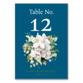 白い蘭の水の色結婚のテーブル番号 テーブルナンバー (裏面)