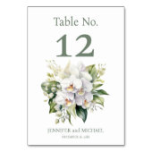 白い蘭の水の色結婚のテーブル番号 テーブルナンバー (裏面)