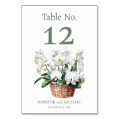 白い蘭の水の色結婚のテーブル番号 テーブルナンバー (裏面)