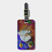 白い蘭の水の色絵を描の ラゲッジタグ (正面縦)