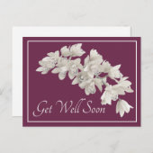 白い蘭の紫の背景がすぐによくなる ポストカード (正面/裏面)