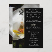 白い蘭の結婚式招待状と好意 インビテーションポストカード (正面/裏面)