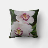 白い蘭の美しい熱帯の花 クッション (裏面)