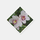 白い蘭の美しい熱帯の花 スタンダードカクテルナプキン (角)