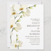 白い蘭の花のウェディング招待状 招待状 (正面)