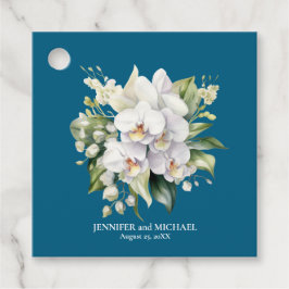 白い蘭の花のフローラ結婚ズ フェイバータグ