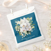 白い蘭の花のフローラ結婚ズ フェイバーバッグ (クリップ留めされた状態)