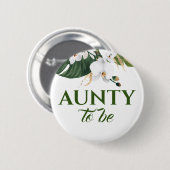 白い蘭の花ベビーシャワー 缶バッジ (正面&裏面)