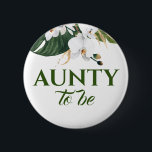 白い蘭の花ベビーシャワー 缶バッジ<br><div class="desc">熱帯の赤ちゃんシャワーボタンになるAunty</div>