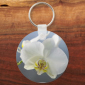 白い蘭の花 キーホルダー (正面)