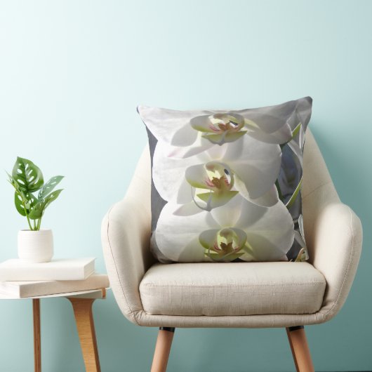 白い蘭の花 クッション (椅子)