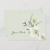 白い蘭の花 サンキューカード (正面/裏面)