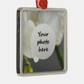 白い蘭の花 メタルオーナメント (右)