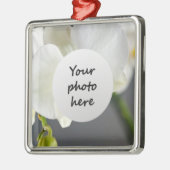 白い蘭の花 メタルオーナメント (左)