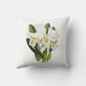 白い蘭の装飾用クッション クッション (裏面)